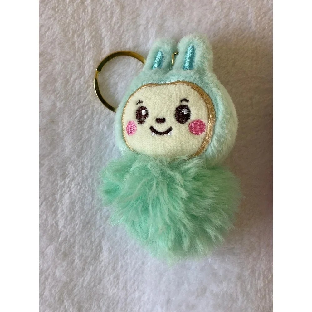 Cutesters Plush Bunny Keychains Set of 3 Pink Purple Mint Kawaii Bag Charms